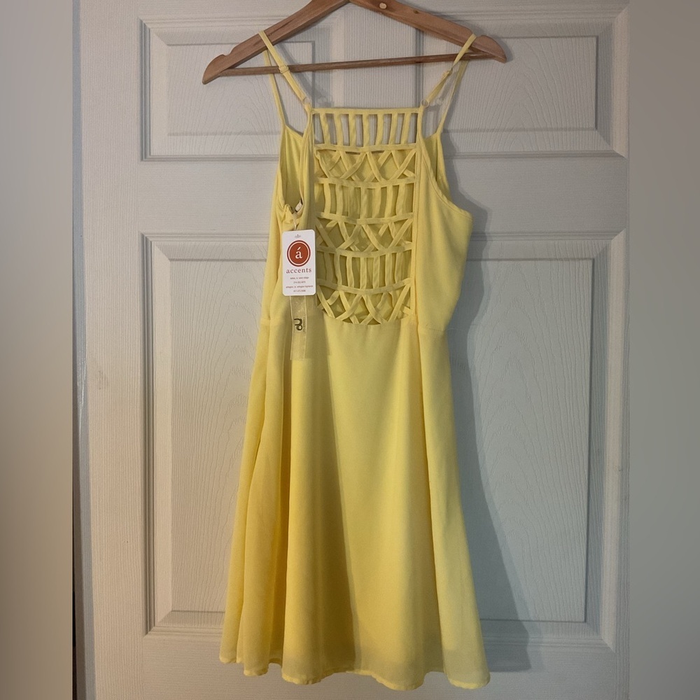 Sunny Yellow  Dress with Lattice Back